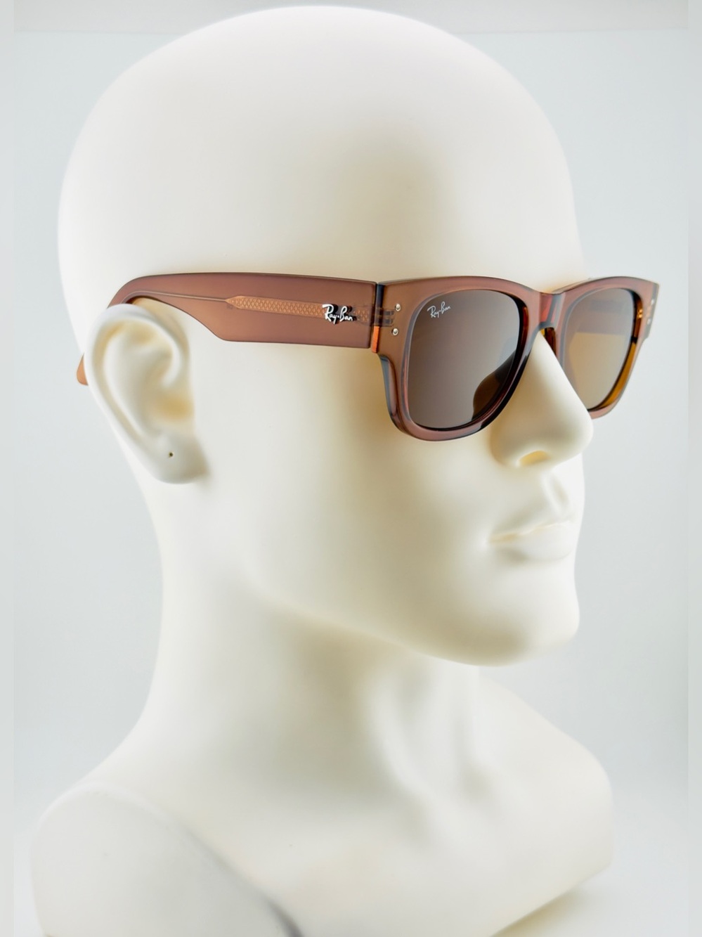 Ray-Ban Mega Wayfarer Sunglasses RB0840 Transparent Brown Frame with Brown Lens - Picture 5 of 15